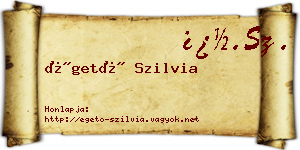 Égető Szilvia névjegykártya